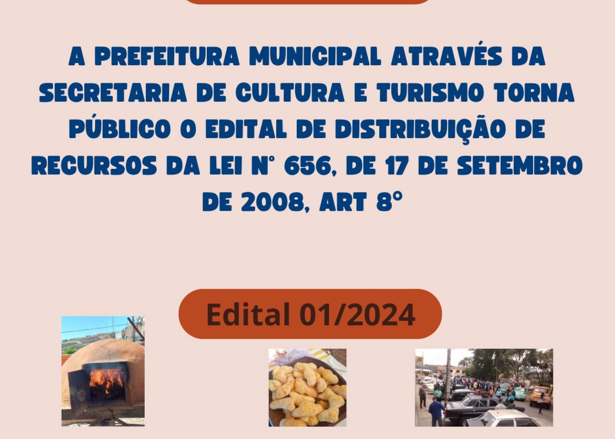 Chamamento Público para realizar a difusão da “10° Festa do Biscoito e o 11° Encontro de carros Antigos”, nos dias 07, 08 e 09 de Junho de Festa do Biscoito e 16 de junho Encontro de Carros Antigos 2024.